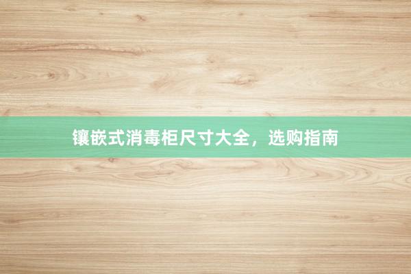 镶嵌式消毒柜尺寸大全,选购指南